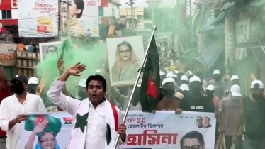 ব্রাহ্মণবাড়িয়ায় থানার সামনেই ছাত্রলীগের বিশাল মিছিল