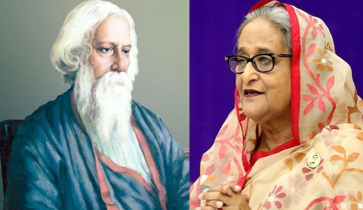 বঙ্গবন্ধুকন্যার বাণী: রবীন্দ্রনাথ থেকে শক্তি নিয়ে আবার জাগতে হবে
